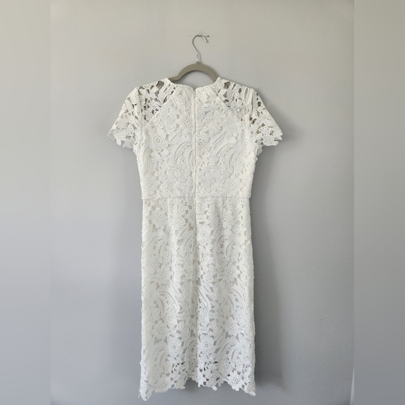 Shoshanna Lace Sheath Dress White Sz 8 - Picture 10 of 17